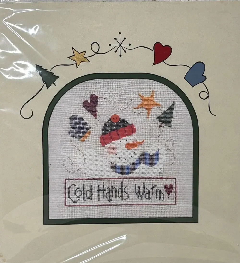 Hand Cut Mat w Cross Stitch Pattern 